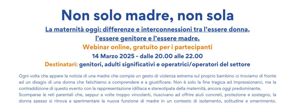 Non solo madre, non sola - Marzo 2025